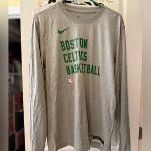 NBA Gray Athletic Tee with Black and White Logo Patch